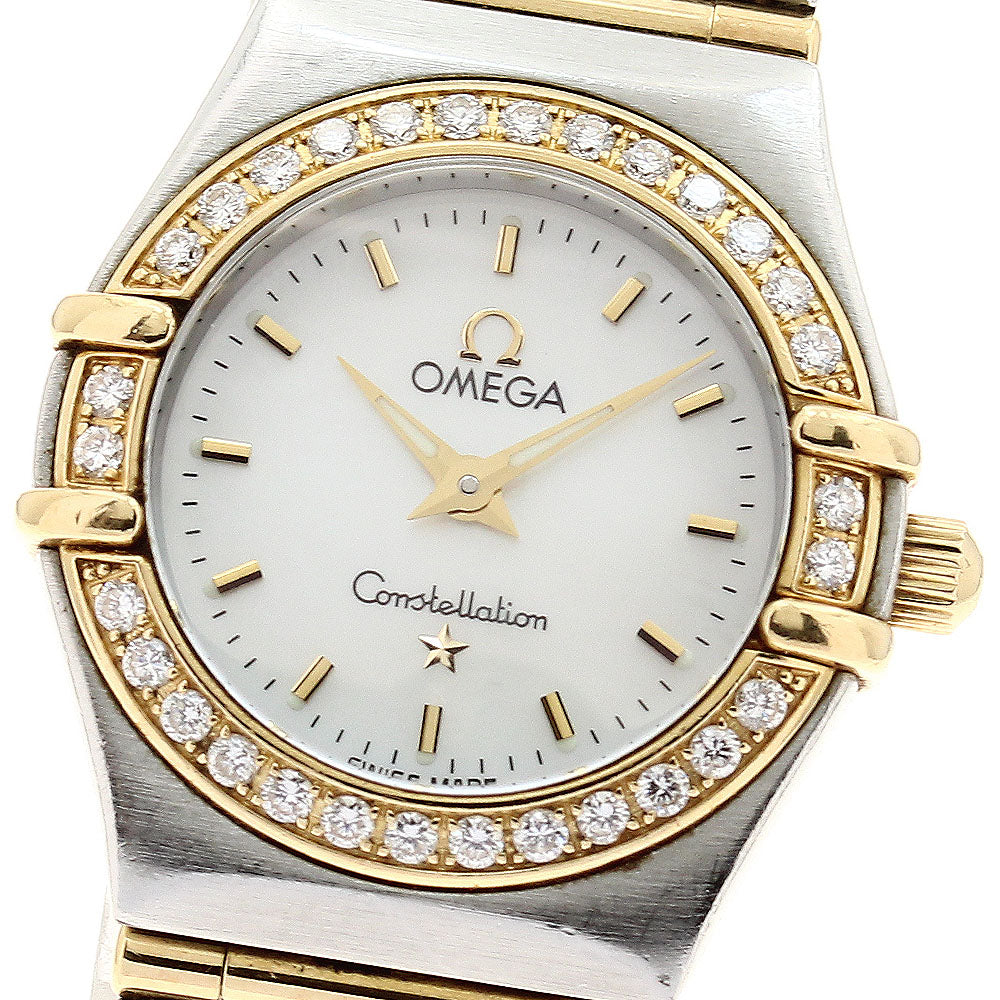 OMEGA Constellation Mini 1267.70 Diamond Bezel White shell Dial Quartz Ladies Watch_895252