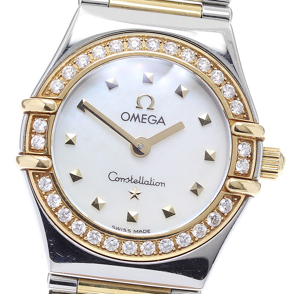 OMEGA Constellation 1365.71 YG2 tone diamond bezel Quartz Ladies Watch_895269