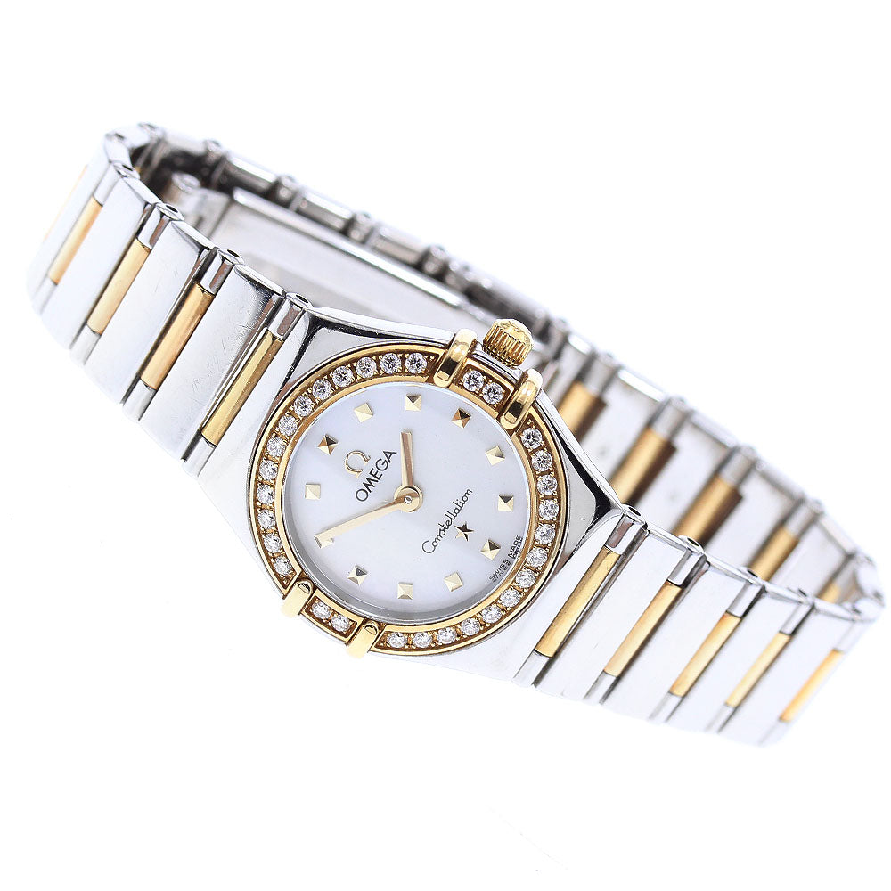 OMEGA Constellation 1365.71 YG2 tone diamond bezel Quartz Ladies Watch_895269