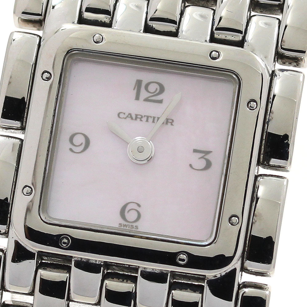 CARTIER PANTHERE Ryuban W61003T9 Pink shell Dial Quartz Ladies Watch_895336