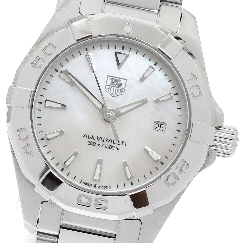 TAG HEUER Aqua racer WAY1412.BA0920 Date White shell Dial Quartz Ladies Watch_895367