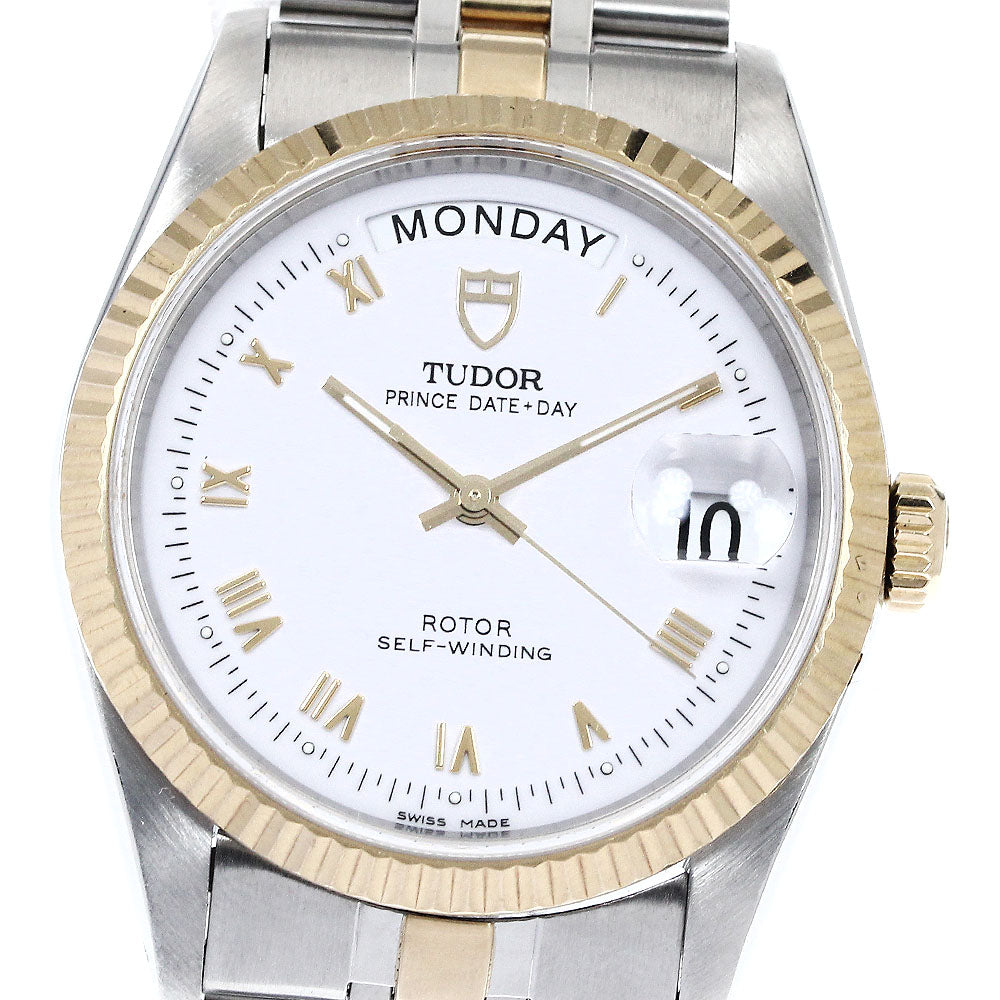 TUDOR Prince Date Day 76213 YG2 tone white Dial Automatic Men's Watch_895474