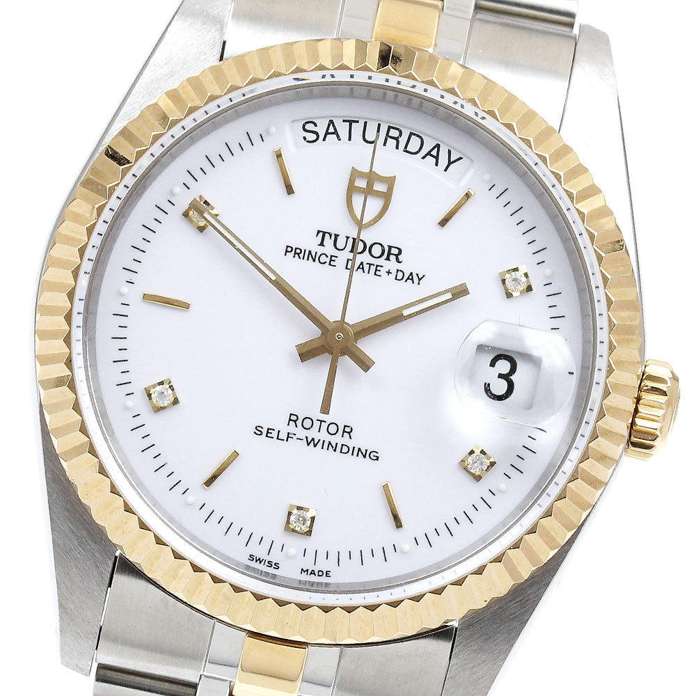 TUDOR Prince Date Day 76213 YG2 tone 5P diamond Automatic Men's Watch_895489