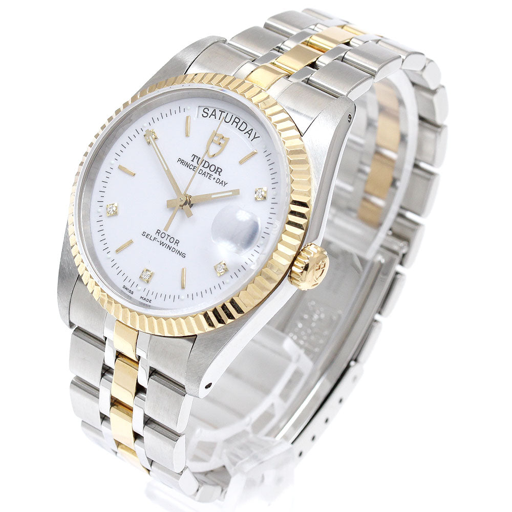 TUDOR Prince Date Day 76213 YG2 tone 5P diamond Automatic Men's Watch_895489