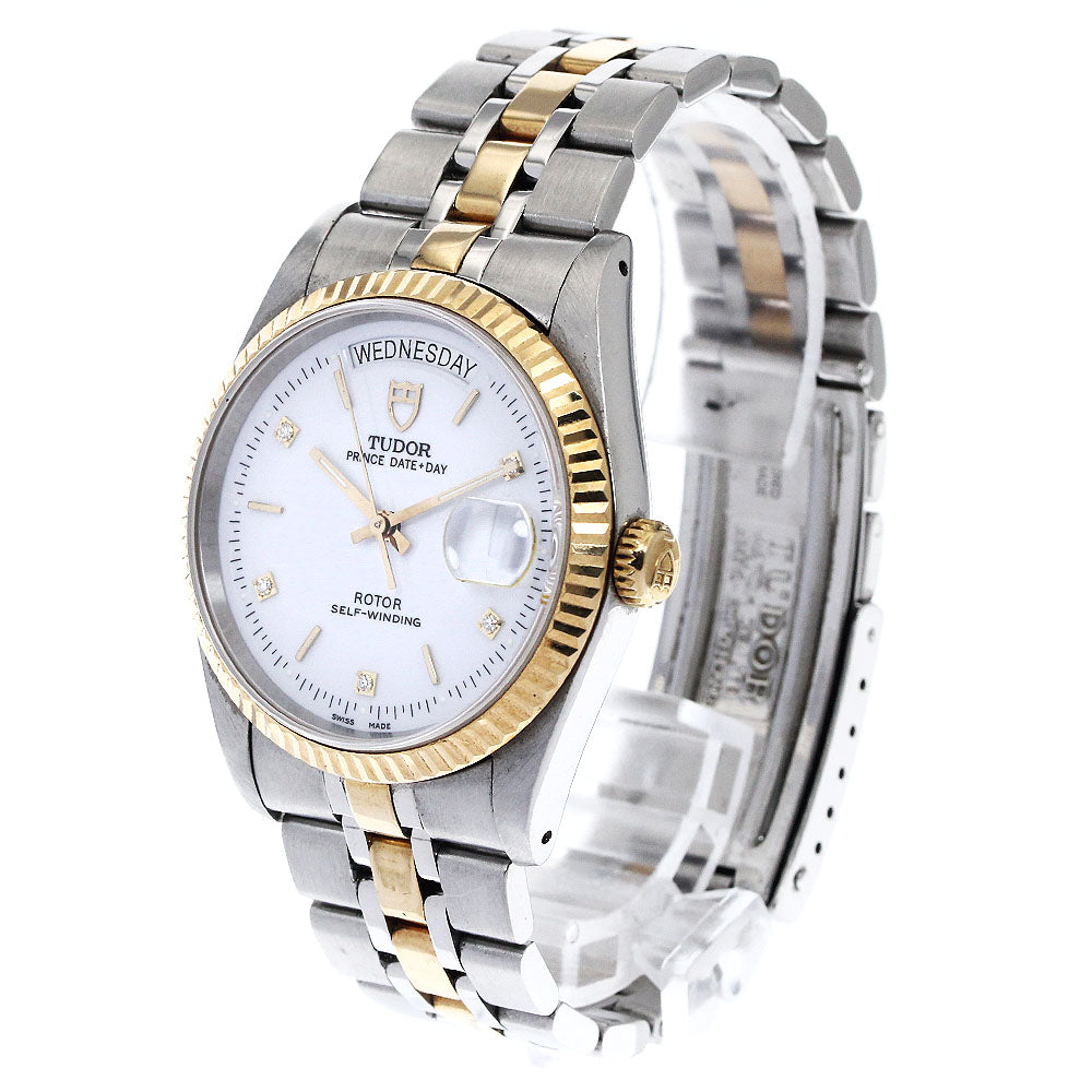 TUDOR Prince Date Day 76213 YG2 tone 5P diamond Automatic Men's Watch_895493