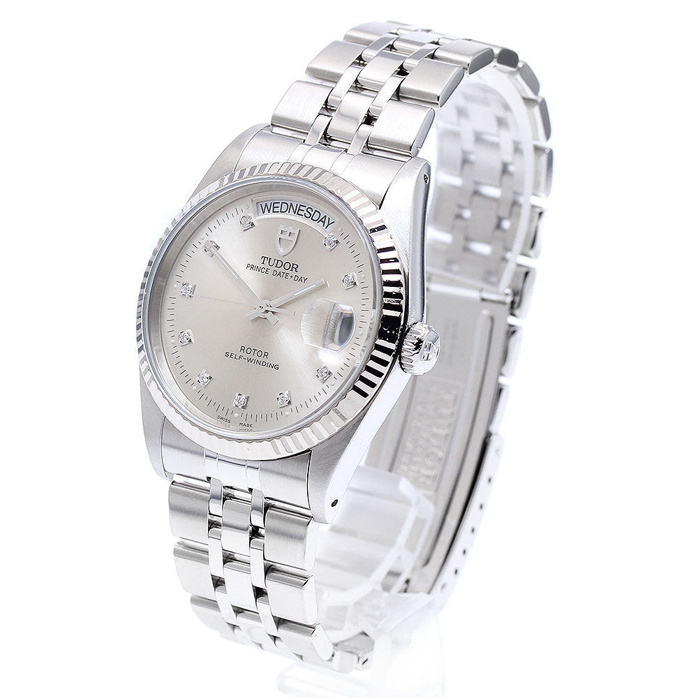 TUDOR Prince Date Day 76214 10P Diamond WG Bezel Automatic Men's Watch_895509