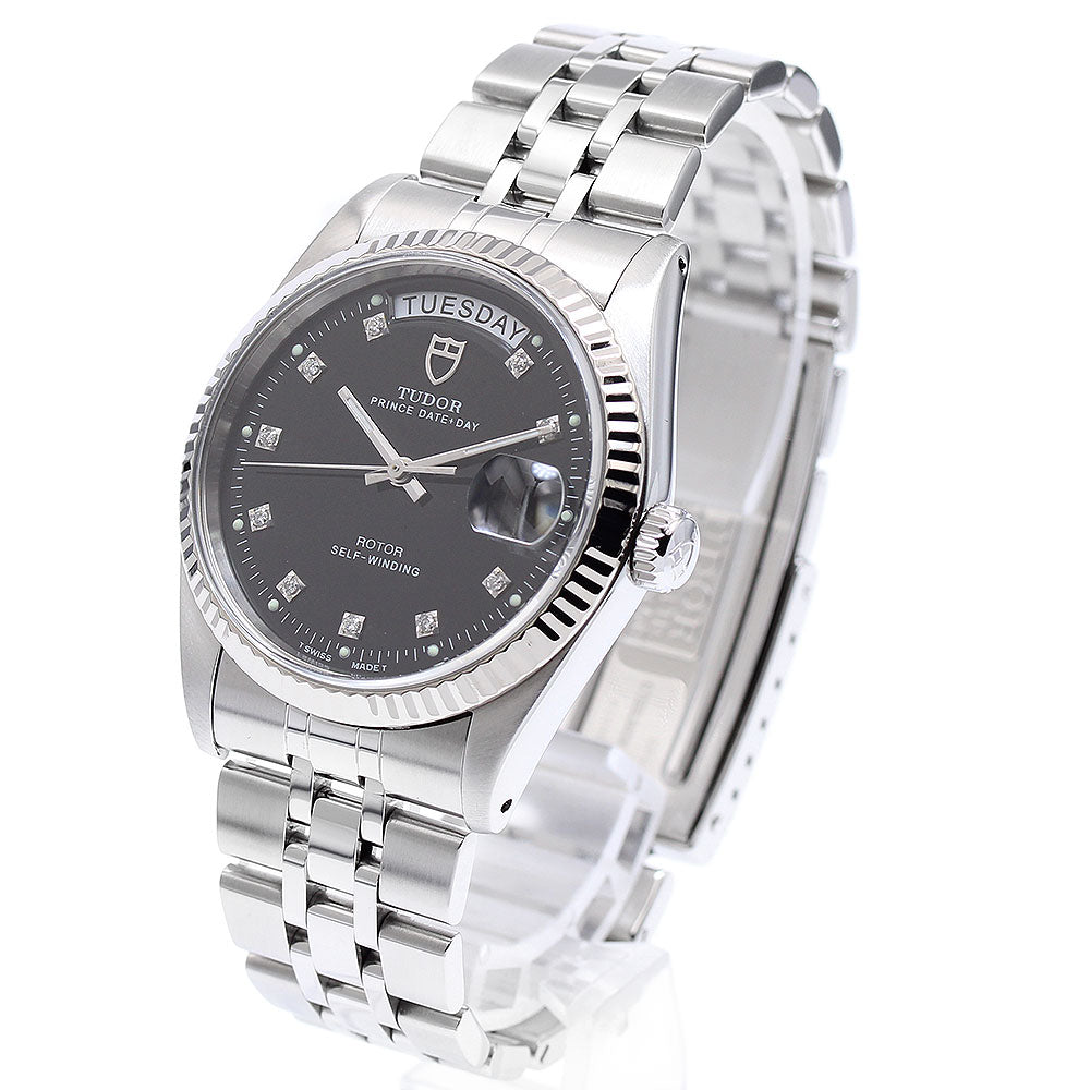 TUDOR Prince Date Day 76214 WG bezel 10P diamond Automatic Men's Watch_895536