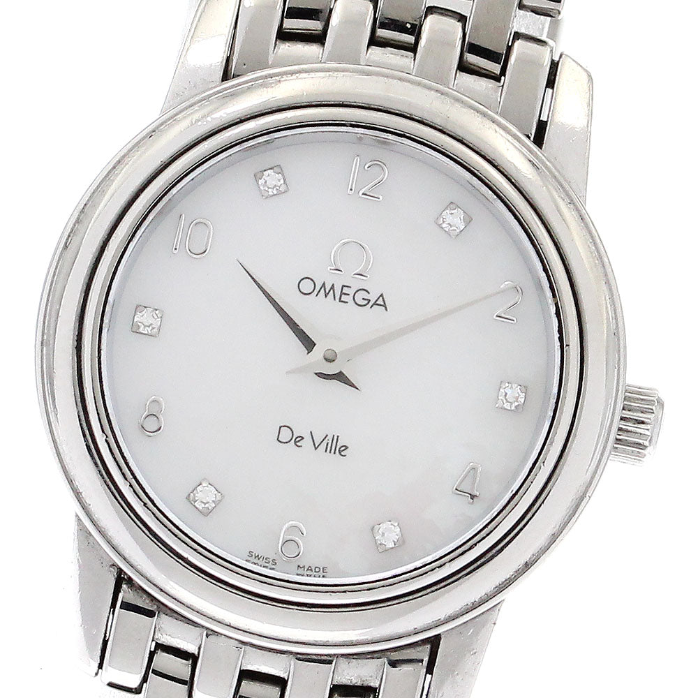 OMEGA De Ville Prestige 4570.75 6P diamond White shell Dial Quartz Ladies Watch_895546