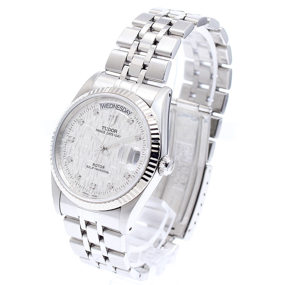 TUDOR Prince Date Day 76214 10P diamond Silver Dial Automatic Men's Watch_895573