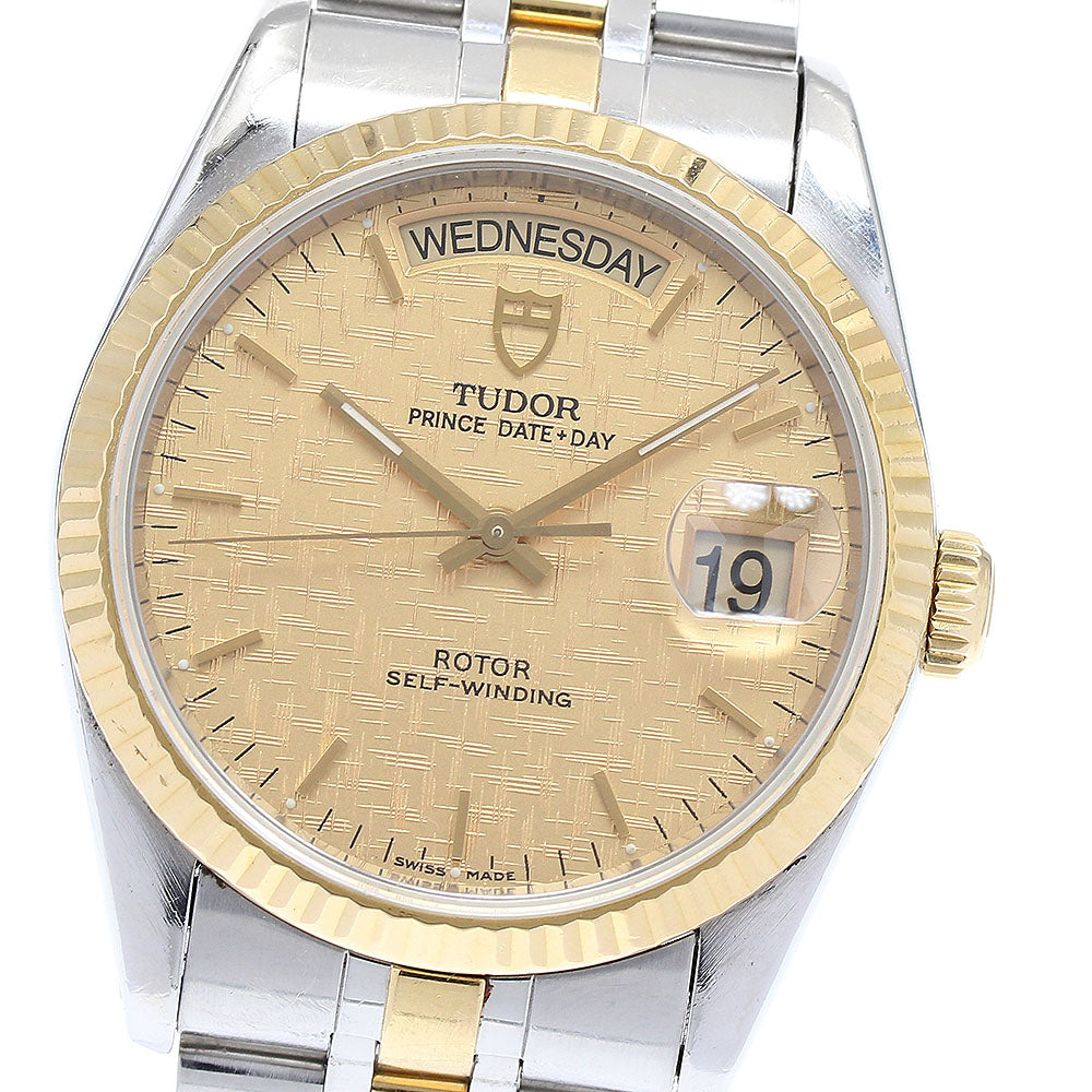 TUDOR Prince Date Day 76213 YG2 tone gold Dial Automatic Men's Watch_895588