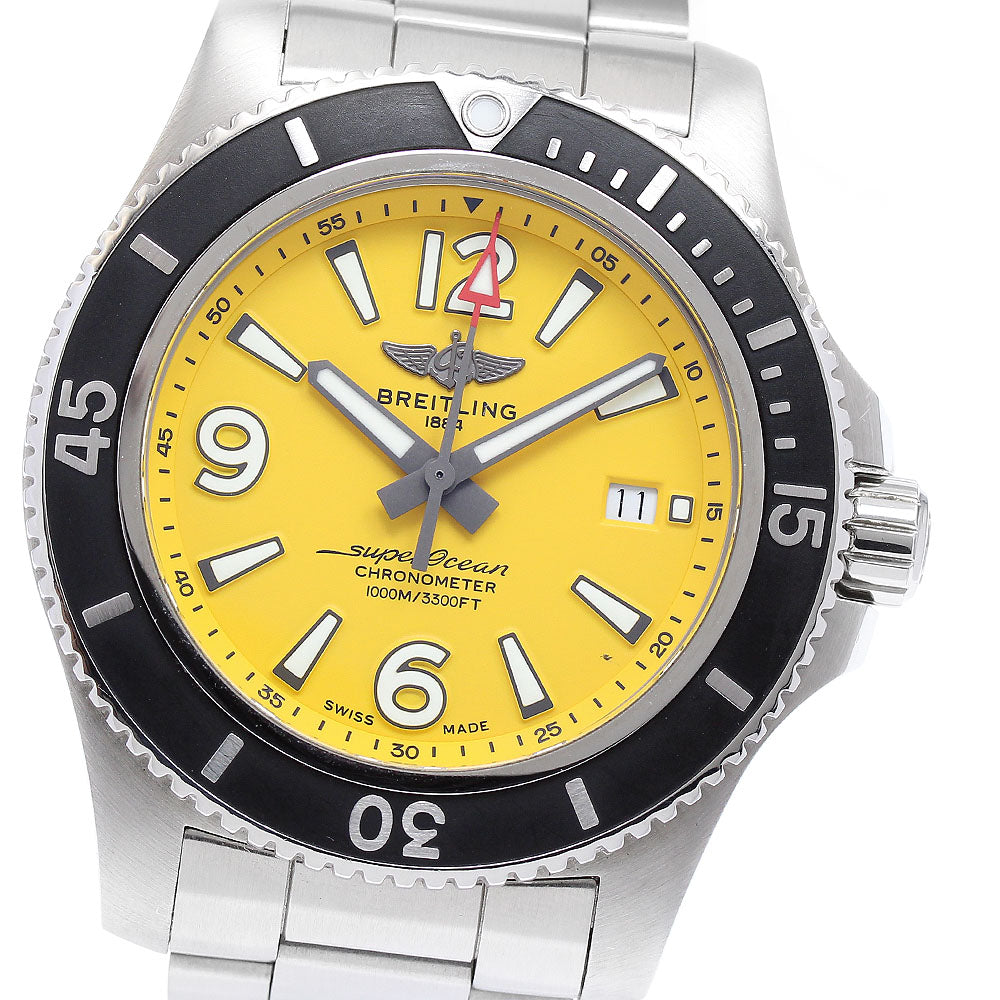 BREITLING Super Ocean A17367 Date yellow Dial Automatic Men's Watch_895601