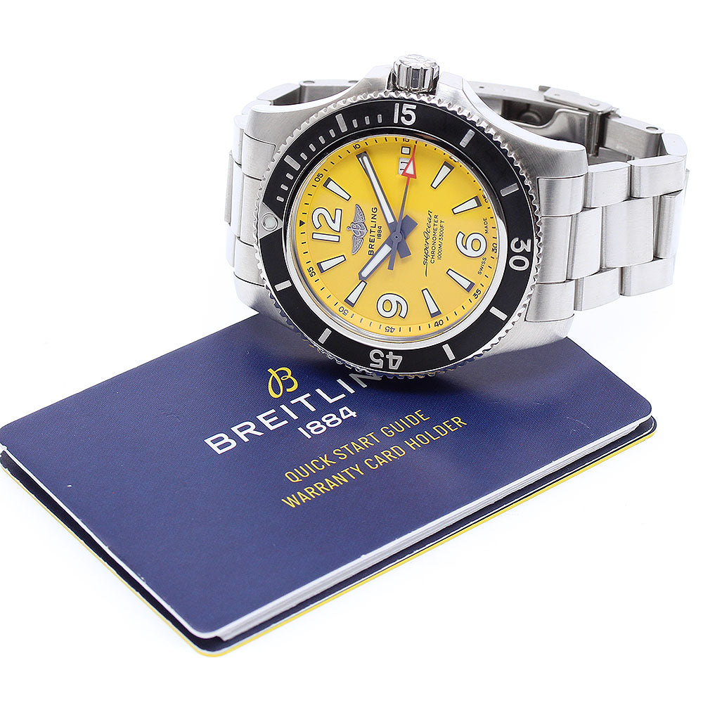 BREITLING Super Ocean A17367 Date yellow Dial Automatic Men's Watch_895601