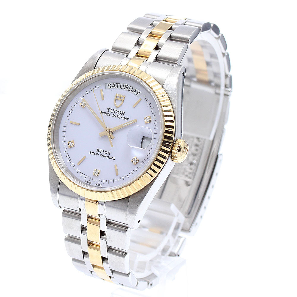 TUDOR Prince Date Day 76213 SS/YG 5P diamond white Dial Automatic Men's_895606