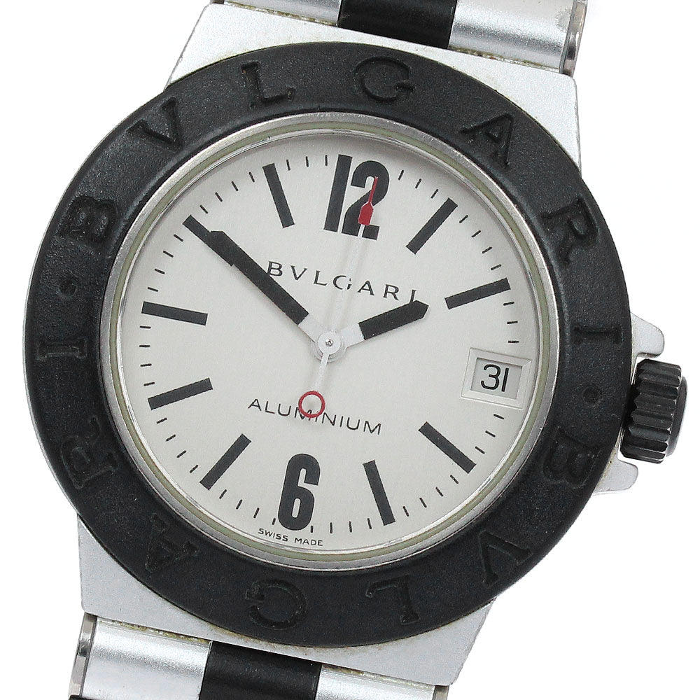 BVLGARI aluminum AL32TA Date Silver Dial Quartz Boy's Watch_895641