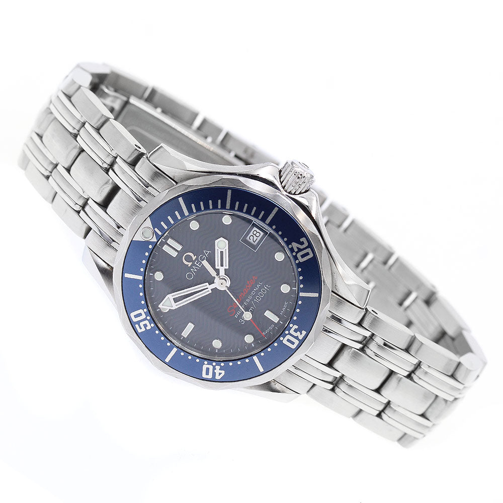 OMEGA Seamaster300 2224.80 Date Navy Dial Quartz Ladies Watch_895658