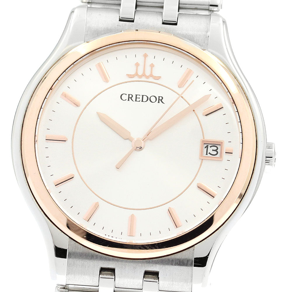 SEIKO CREDOR SIGNO GCAZ058/8J86-7A00 Date Silver Dial Quartz Men's Watch_895980