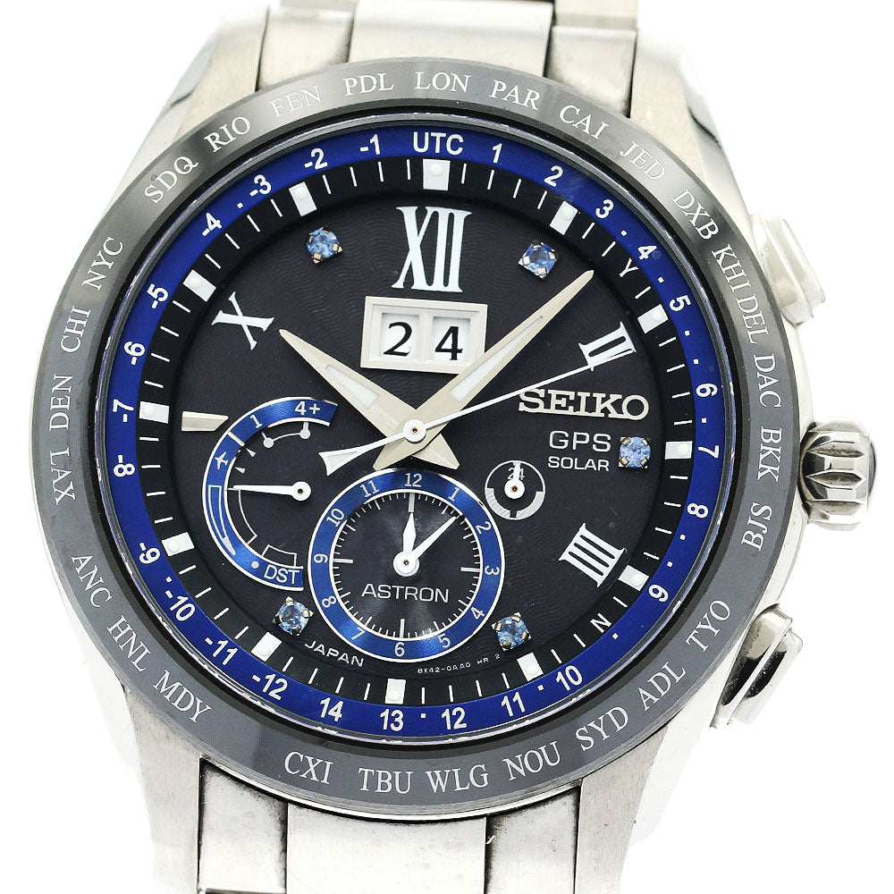 SEIKO Astron SBXB145/8X42-0AA0 Navy Dial Solar Powered Radio Men's Watch_895983