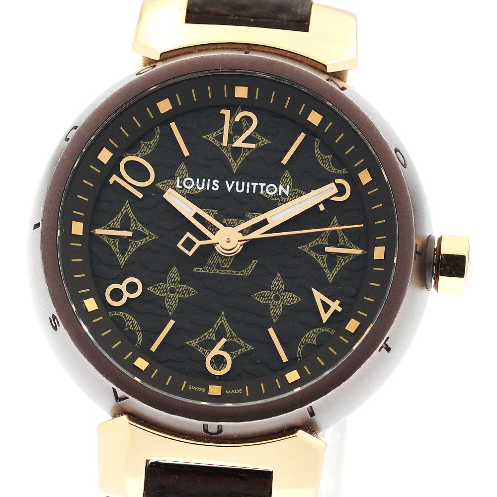 LOUIS VUITTON Tanbur slim QA137 Brown Dial Quartz Ladies Watch_896004