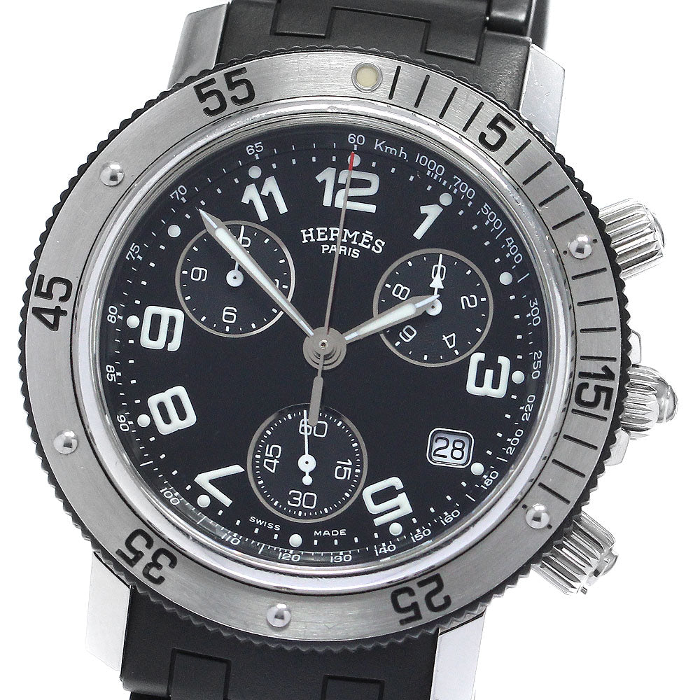 HERMES Clipper diver CL2.915 Chronograph Black Dial Quartz Men's Watch_896008