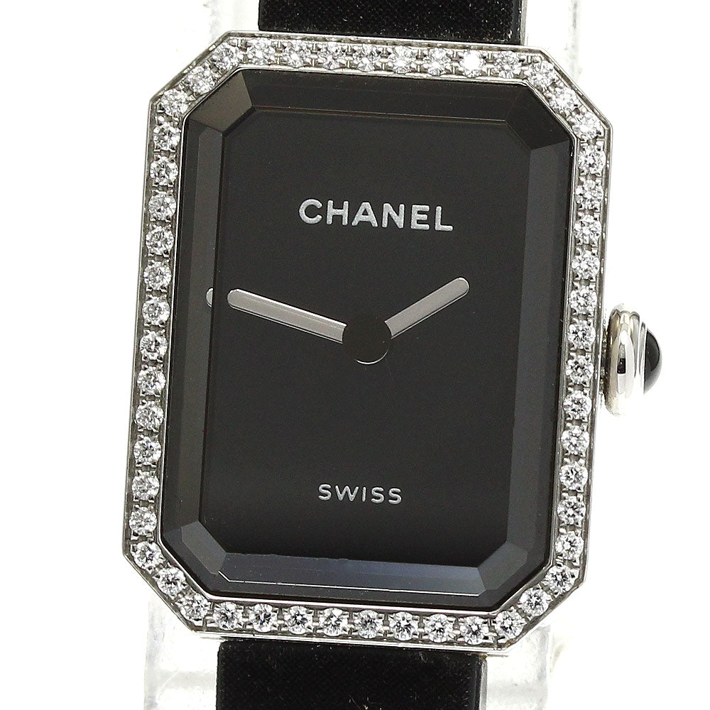 CHANEL premier ribbon H7942 Diamond Bezel black Dial Quartz Ladies Watch_896013