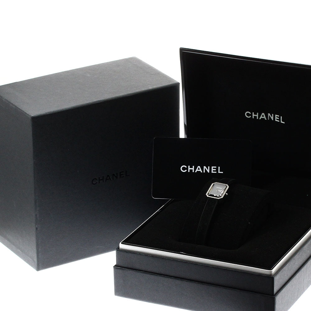 CHANEL premier ribbon H7942 Diamond Bezel black Dial Quartz Ladies Watch_896013