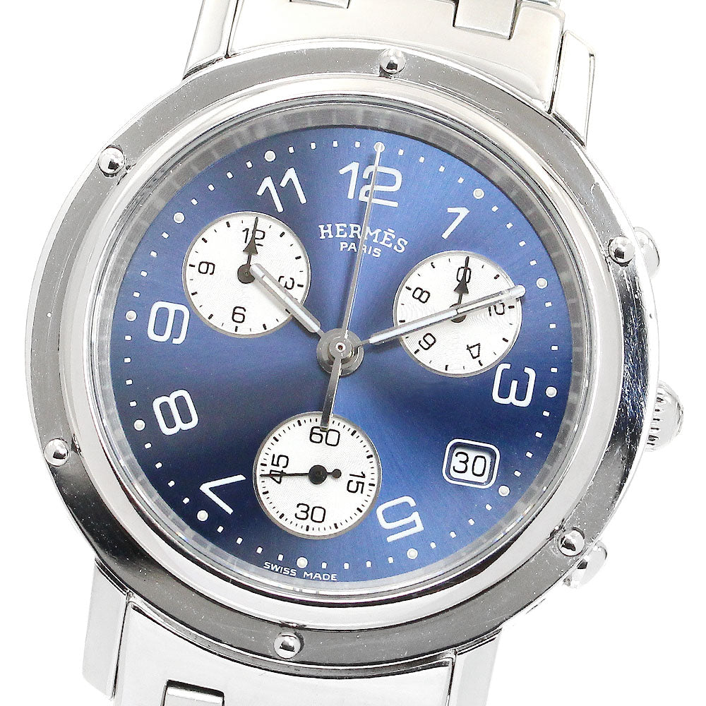 HERMES Clipper chrono CL1.910 Date Navy Dial Quartz Men's Watch_896025