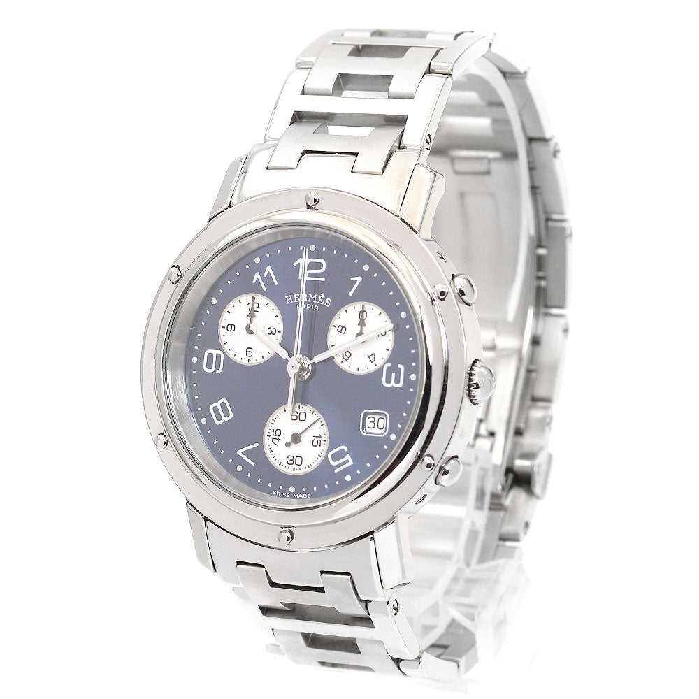 HERMES Clipper chrono CL1.910 Date Navy Dial Quartz Men's Watch_896025