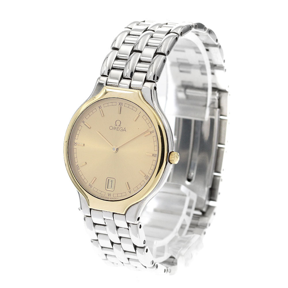 OMEGA De Ville YG bezel date gold Dial Quartz Men's Watch_896059