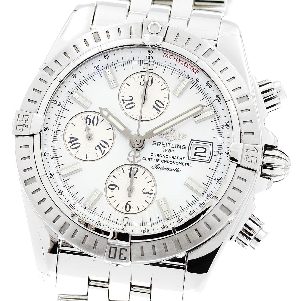 BREITLING Chronomat Evolution A13356 Chronograph Date White shell Dial Automatic Men's Watch_896068