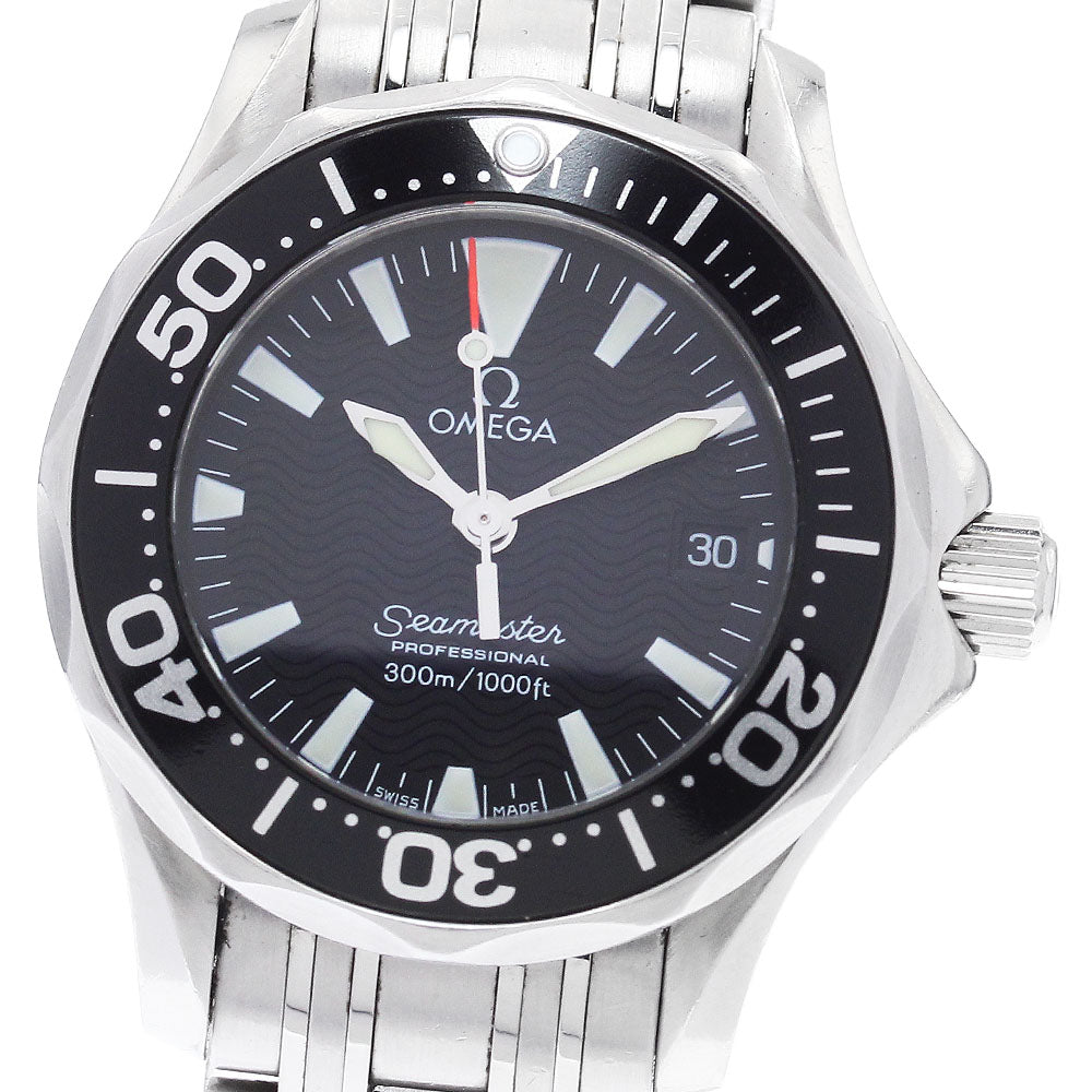 OMEGA Seamaster300 2282.50 Date black Dial Quartz Ladies Watch_896079