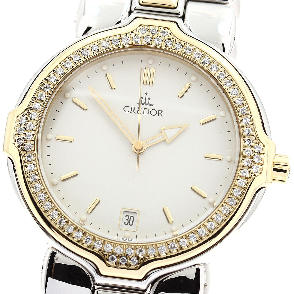 SEIKO CREDOR 8N75-6030/GCAC004 Diamond Bezel Quartz Men's Watch_896101