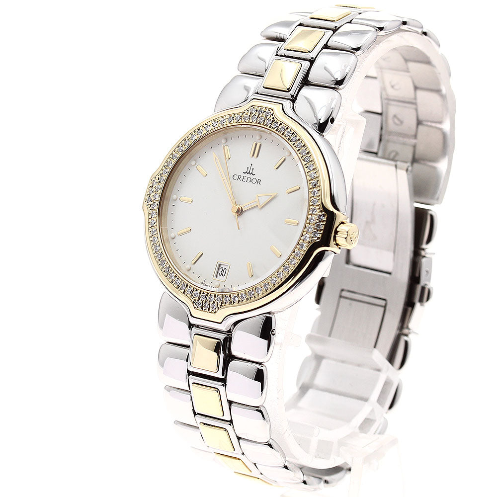 SEIKO CREDOR 8N75-6030/GCAC004 Diamond Bezel Quartz Men's Watch_896101