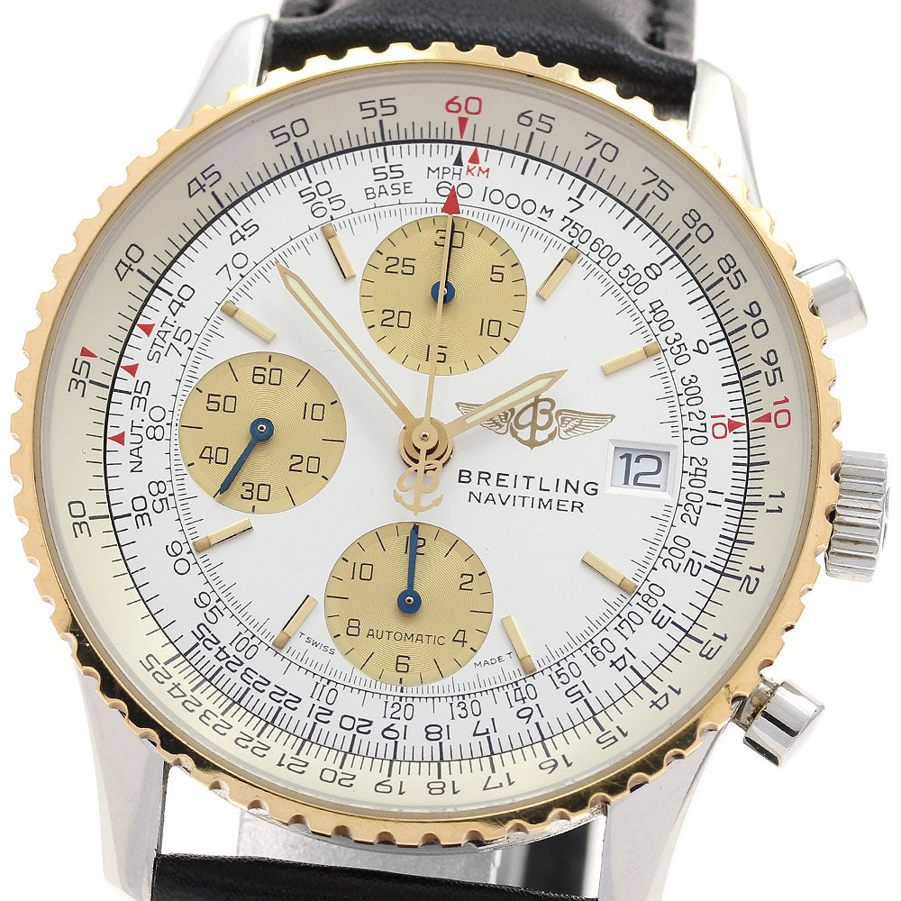 BREITLING Old Navitimer D13022 Chronograph K18YGBezel Silver Dial Automatic Men's Watch_896131