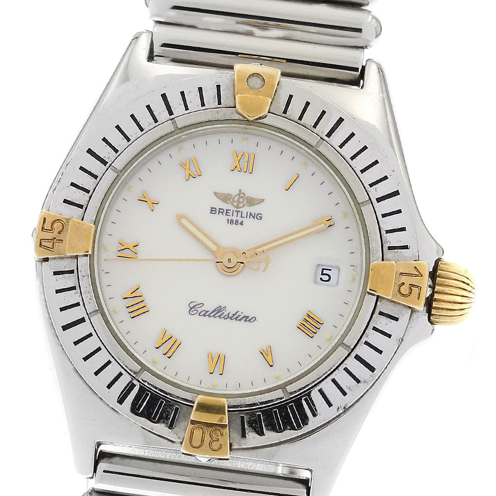BREITLING Calistino B52043 Date beige Dial Quartz Ladies Watch_896170