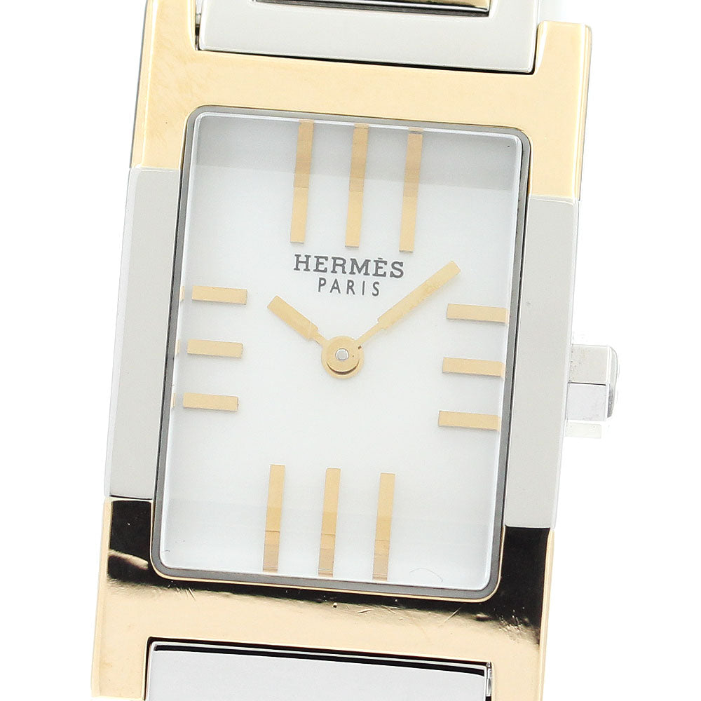 HERMES tandem TA1.220 White shell Dial Quartz Ladies Watch_896173