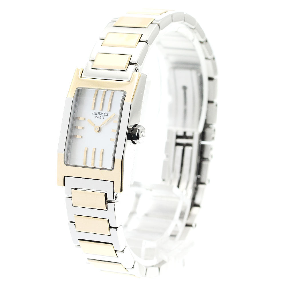 HERMES tandem TA1.220 White shell Dial Quartz Ladies Watch_896173