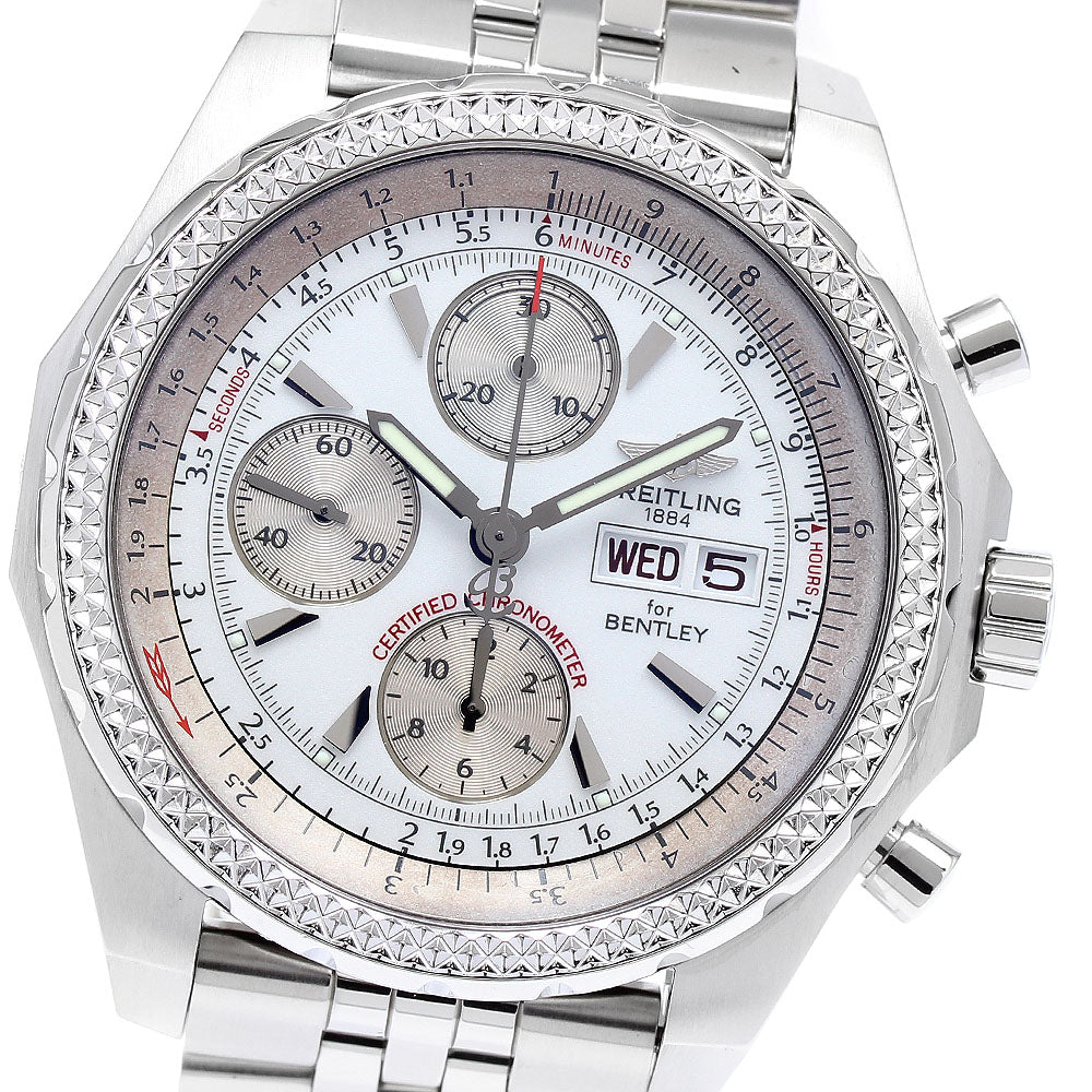 BREITLING Bentley GT Racing A13363 Day-Date Chronograph white Dial Automatic Men's Watch_896201