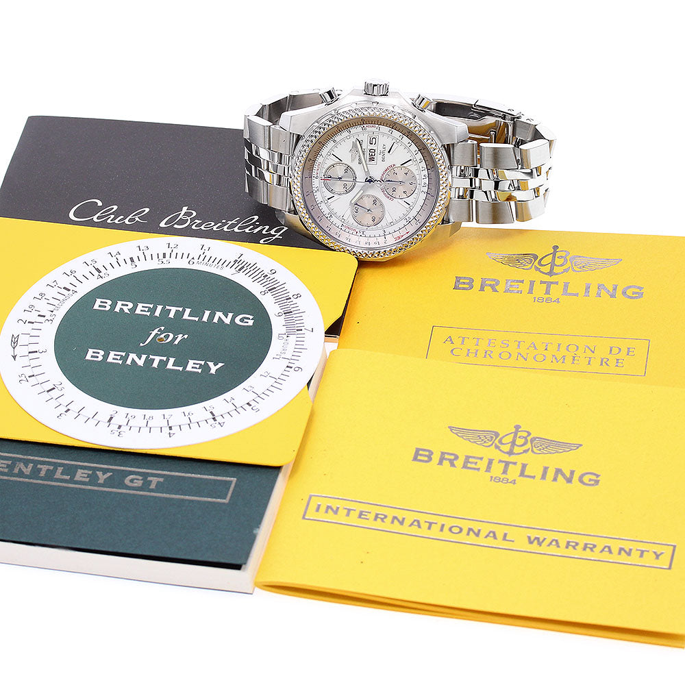 BREITLING Bentley GT Racing A13363 Day-Date Chronograph white Dial Automatic Men's Watch_896201