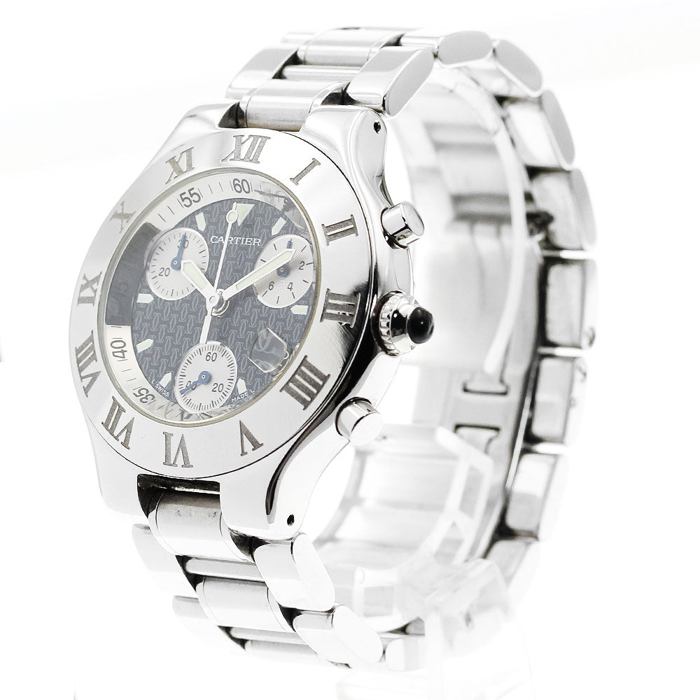 CARTIER CHRONOSCAPH W10172T2 Date black Dial Quartz Men's Watch_896208