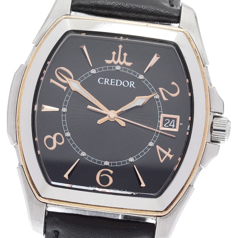 SEIKO CREDOR 8J82-0AE0/GCAX970 Date black Dial Quartz Men's Watch_896213