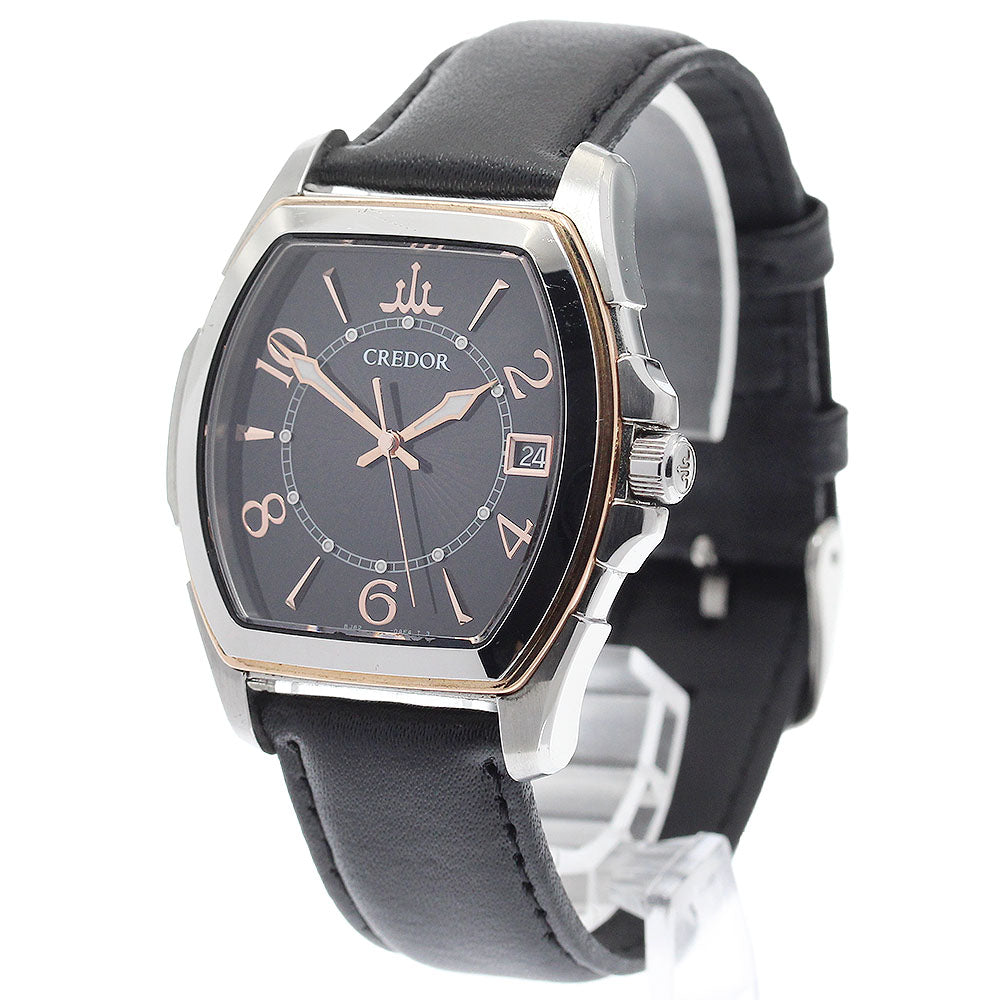 SEIKO CREDOR 8J82-0AE0/GCAX970 Date black Dial Quartz Men's Watch_896213