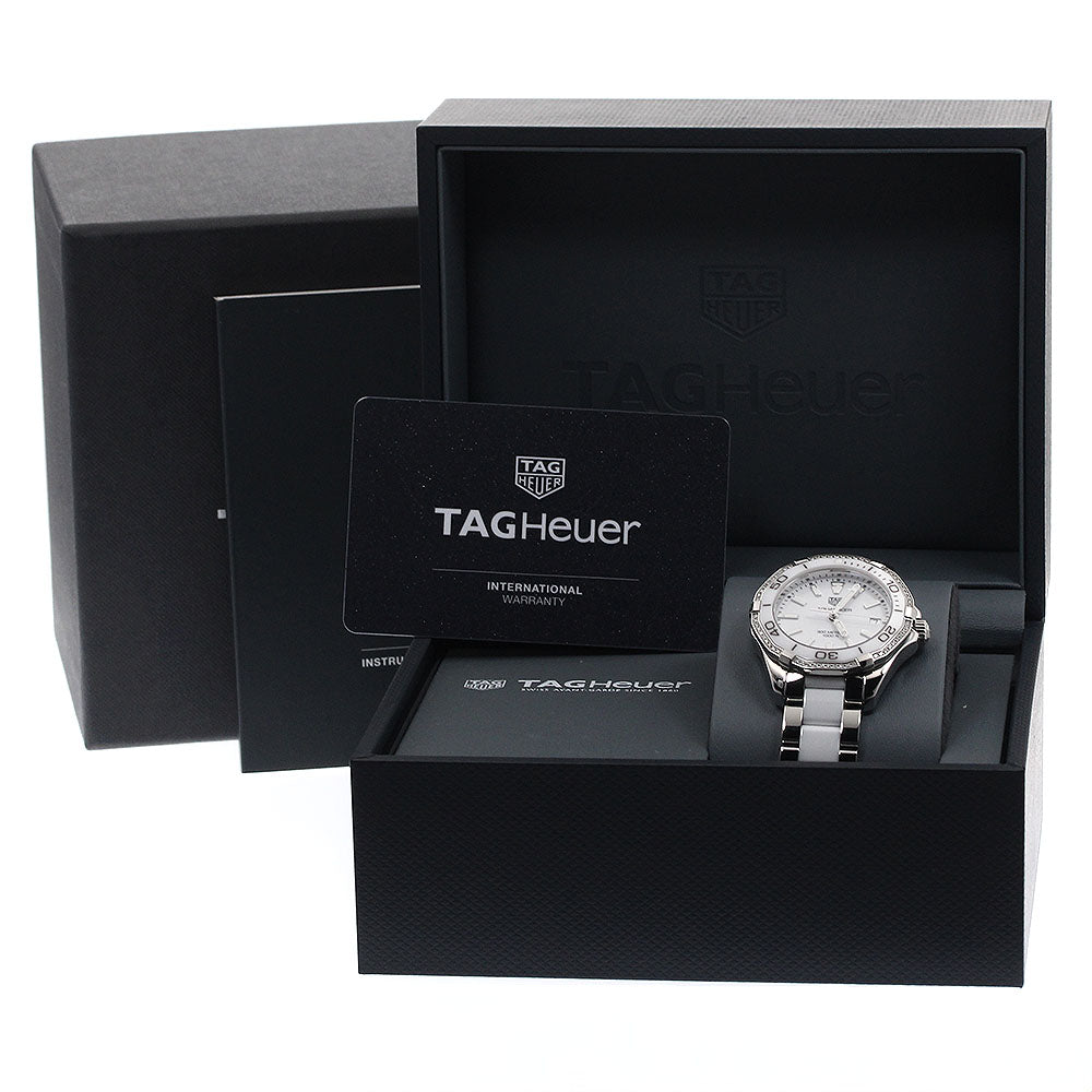 TAG HEUER Aqua racer WAY131H Diamond Bezel white Dial Quartz Ladies Watch_896215