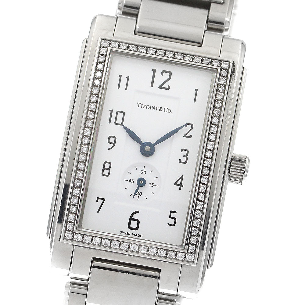 TIFFANY&Co. Grand Rectangleer 19395022 diamond bezel Quartz Ladies Watch_896250