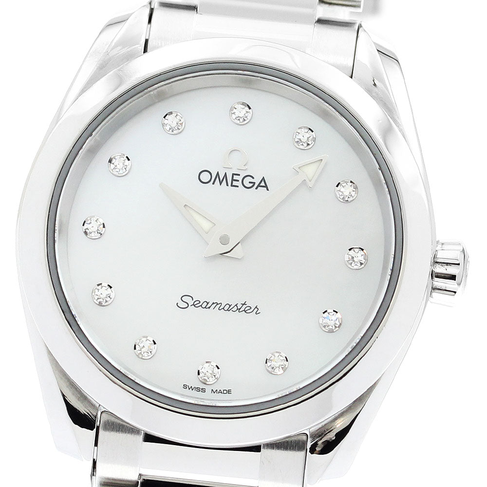 OMEGA Seamaster Aqua Terra 220.10.28.60.55.001 12P diamond White shell Dial Quartz Ladies Watch_896336