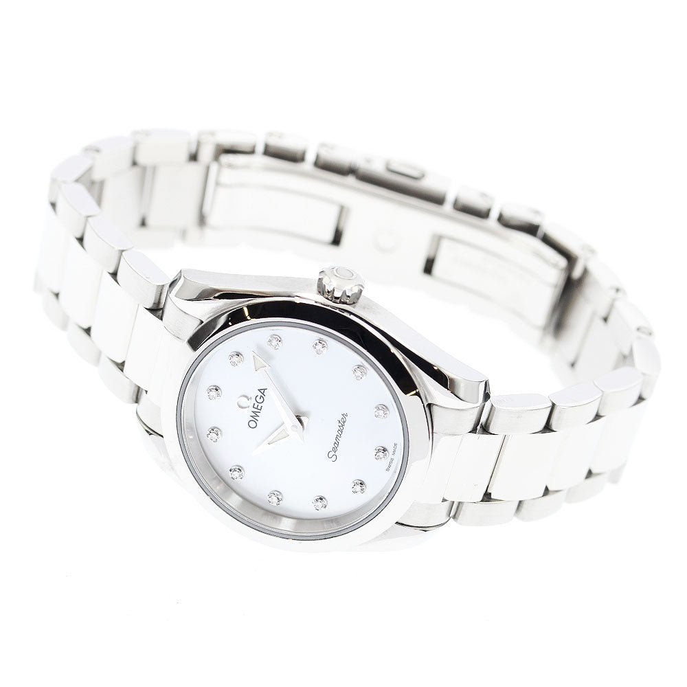 OMEGA Seamaster Aqua Terra 220.10.28.60.55.001 12P diamond White shell Dial Quartz Ladies Watch_896336