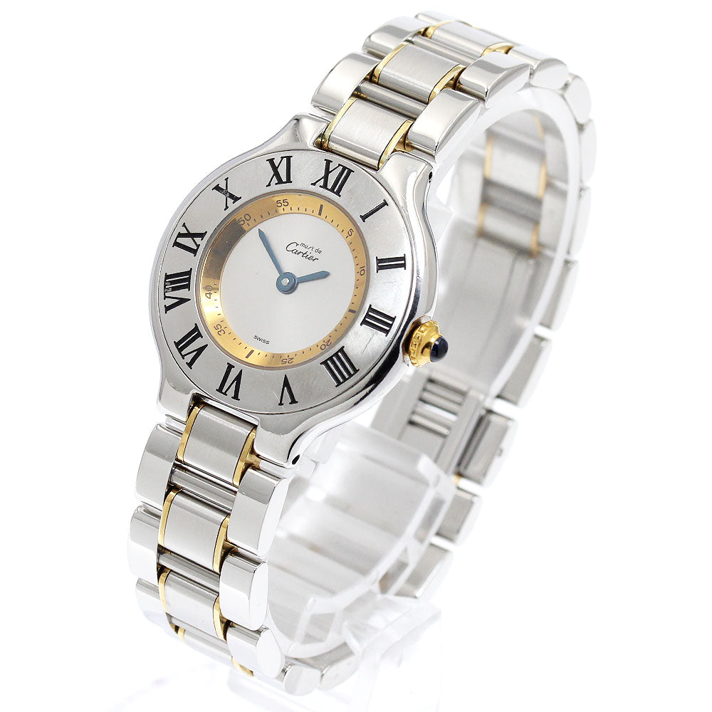 CARTIER Must21 SM W10075R6 Silver Dial Quartz Ladies Watch_896346