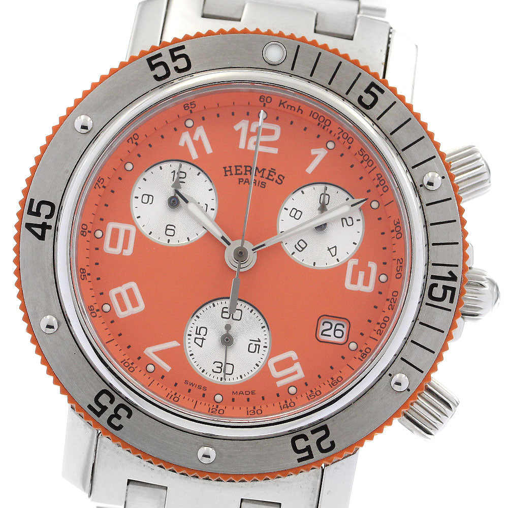 HERMES Clipper CL2.916 Diver chronograph Orange Dial Quartz Men's Watch_896347