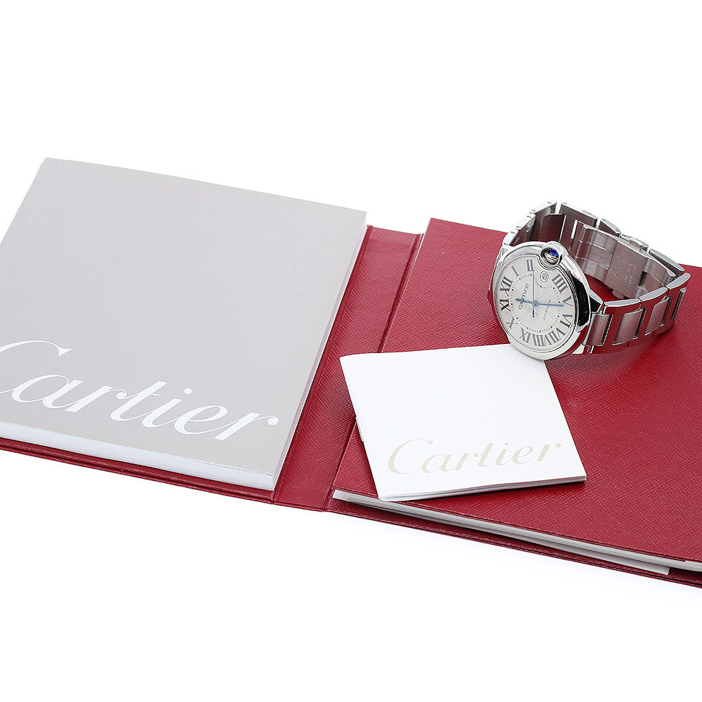 CARTIER Baron Blue LM W69012Z4 Date Silver Dial Automatic Men's Watch_896357
