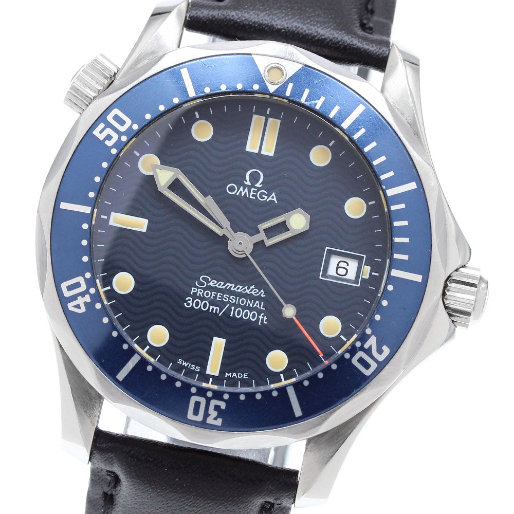 OMEGA Seamaster300 2561.80 Date Navy Dial Quartz Boy's Watch_896389