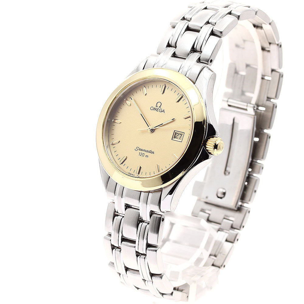OMEGA Seamaster120m 2411.11 Date YG bezel gold Dial Quartz Men's Watch_896404
